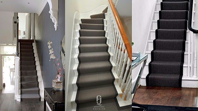 楼梯满铺单色地毯