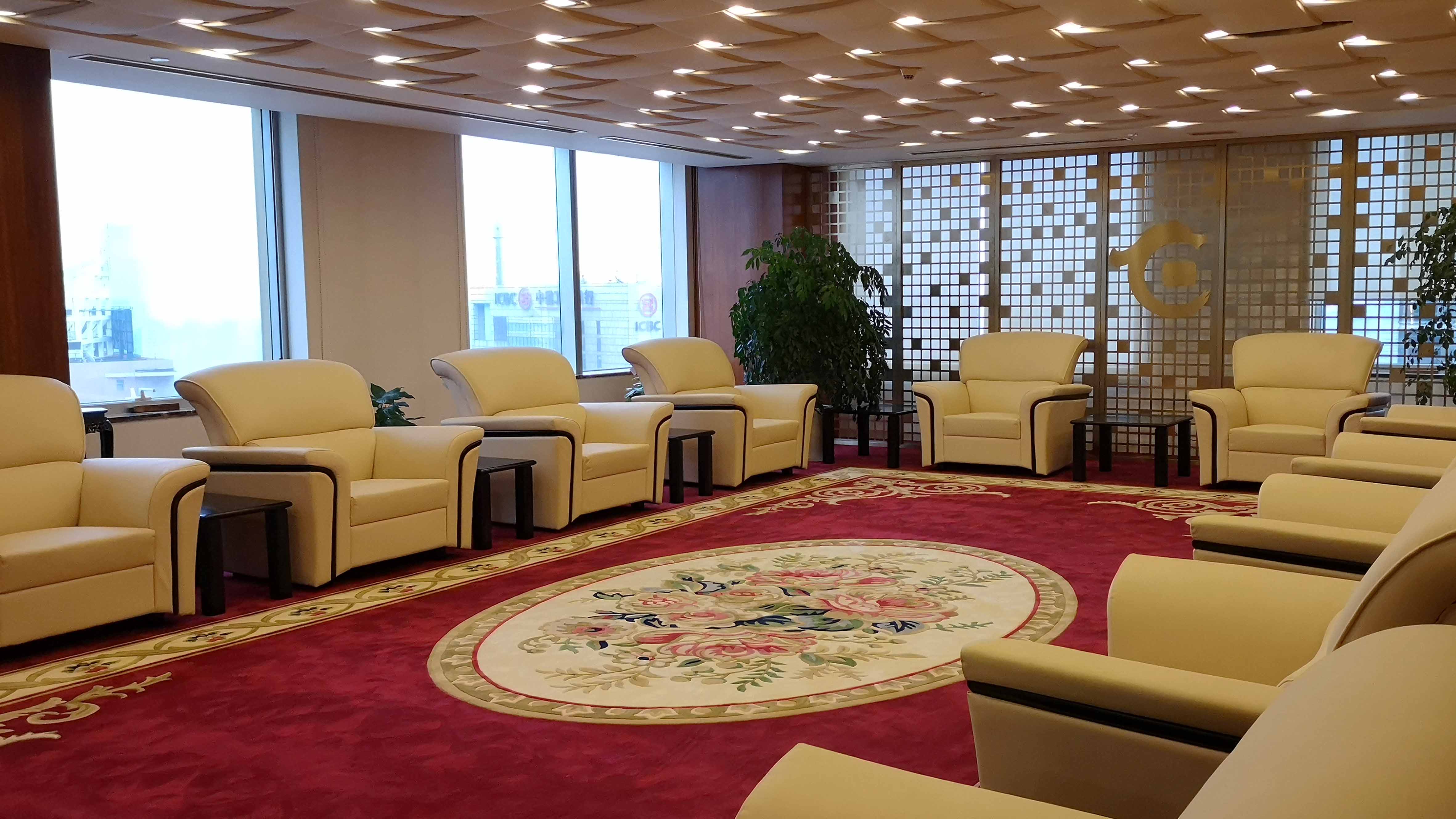 上海华夏银行接待室手工定制地毯案例