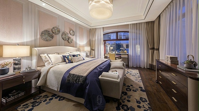 新中式风格卧室地毯定制