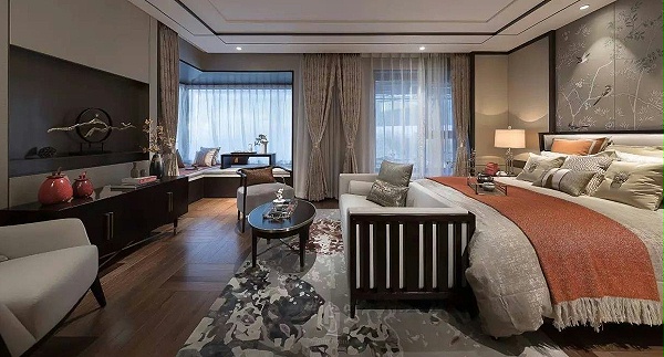 新中式卧室地毯定制,定制地毯,卧室地毯